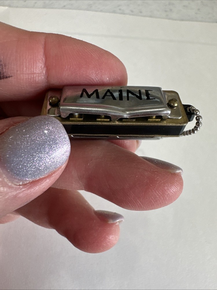 Mini Harmonica Keychain Playable Vintage Musical Instrument Charm