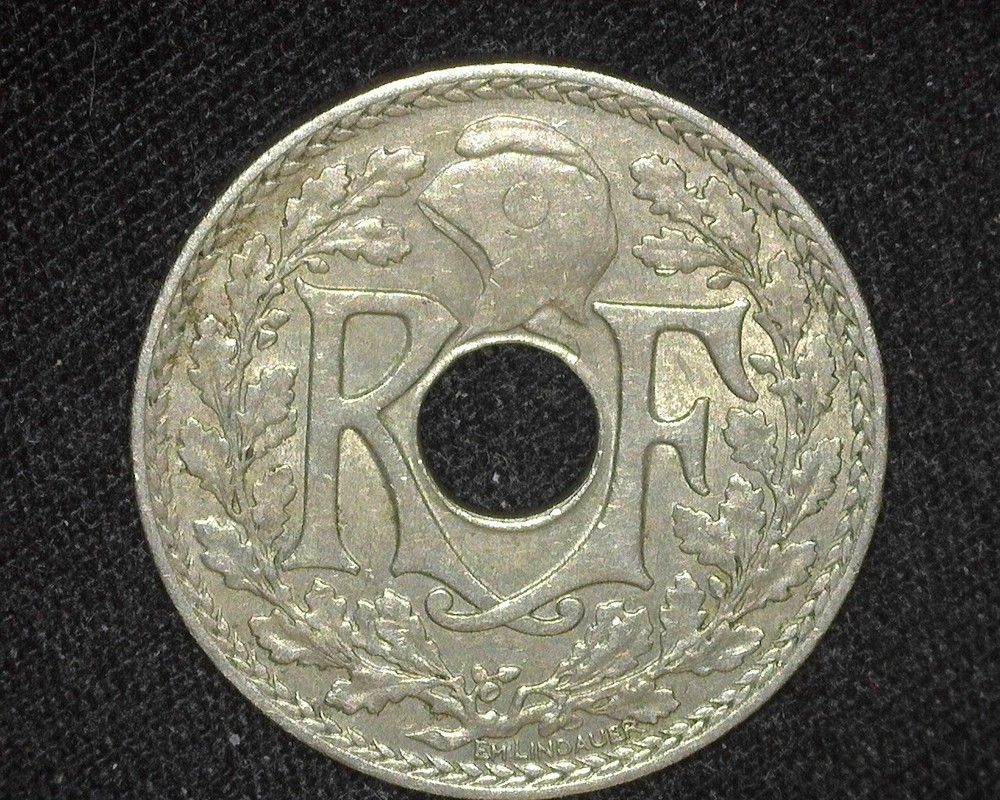 FRANCE 1917 FIVE CENTIMES KM865a ABOUT UNCIRCULATED ~B76