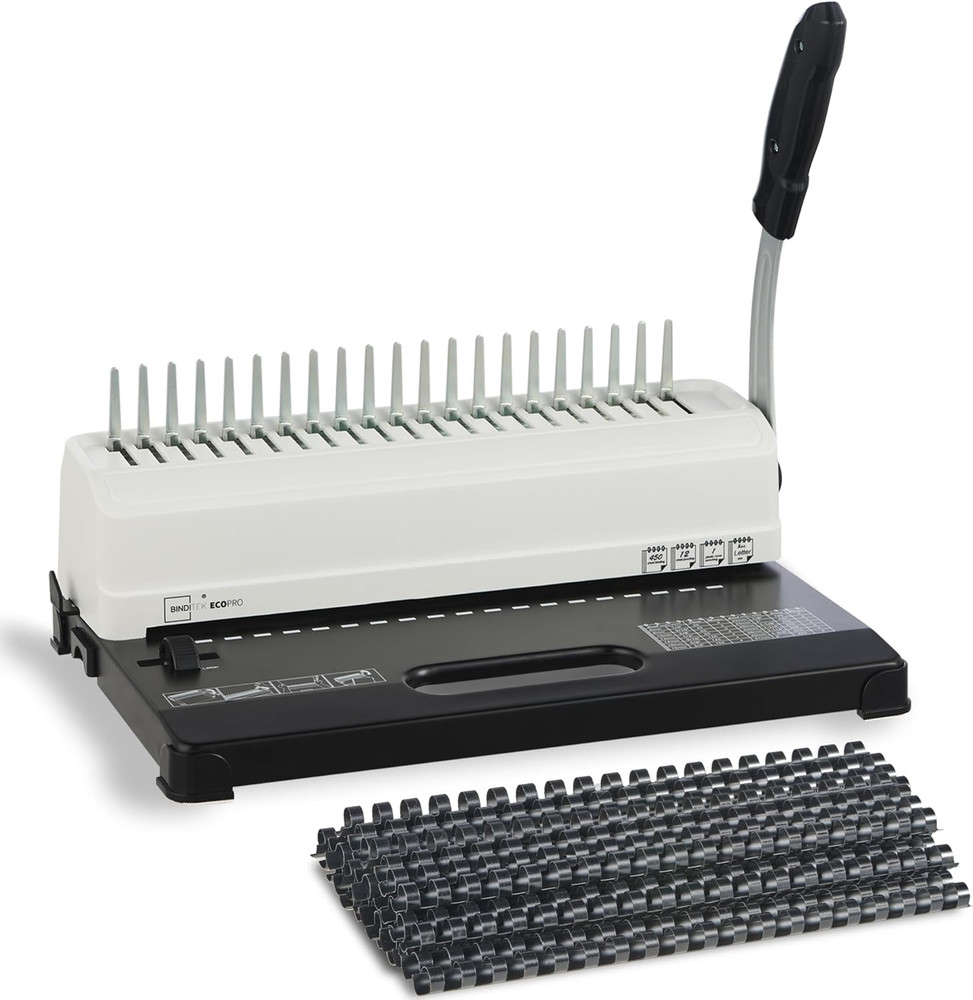 Binding Machine, 19-Hole, 450 Sheets, Comb Binder Machines with 100 PCS 1/2" Com