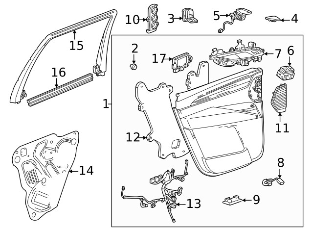 Genuine GM Door Trim Panel Support Bracket 84989374