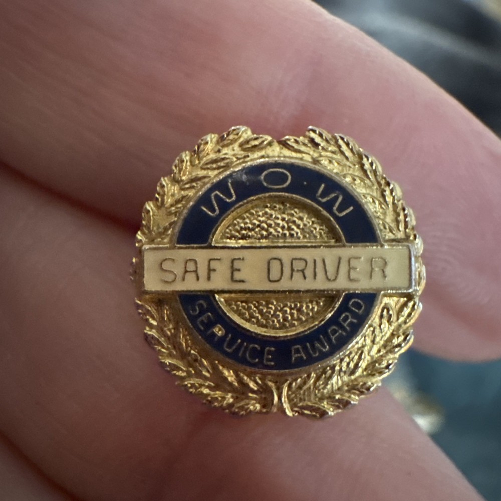 WOW Safe Driver Service Award Lapel Pin Tie Tack ~1/2"