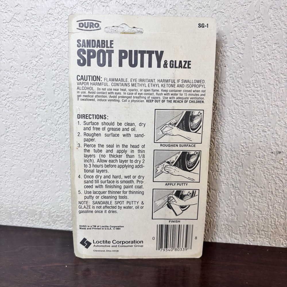 Vintage Duro Sandable Spot Putty