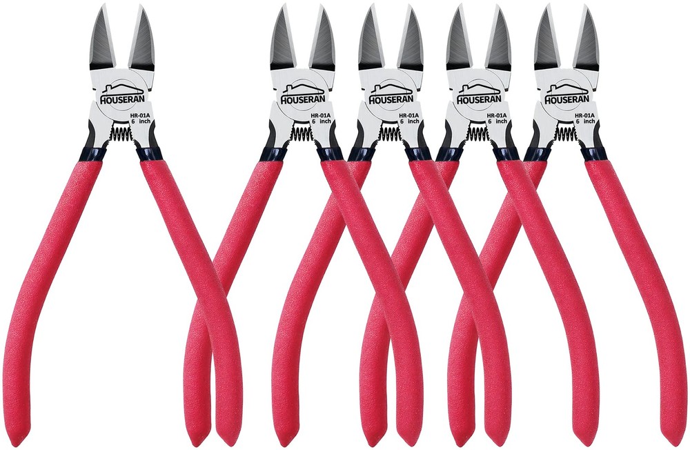 Precision Wire Cutters 6 Inch Flush Diagonal Cutting Pliers Tool Set 5 Pk