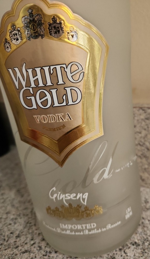 2012 White Gold Premium Vodka Ginseng Empty Bottle ~ 1.75 L