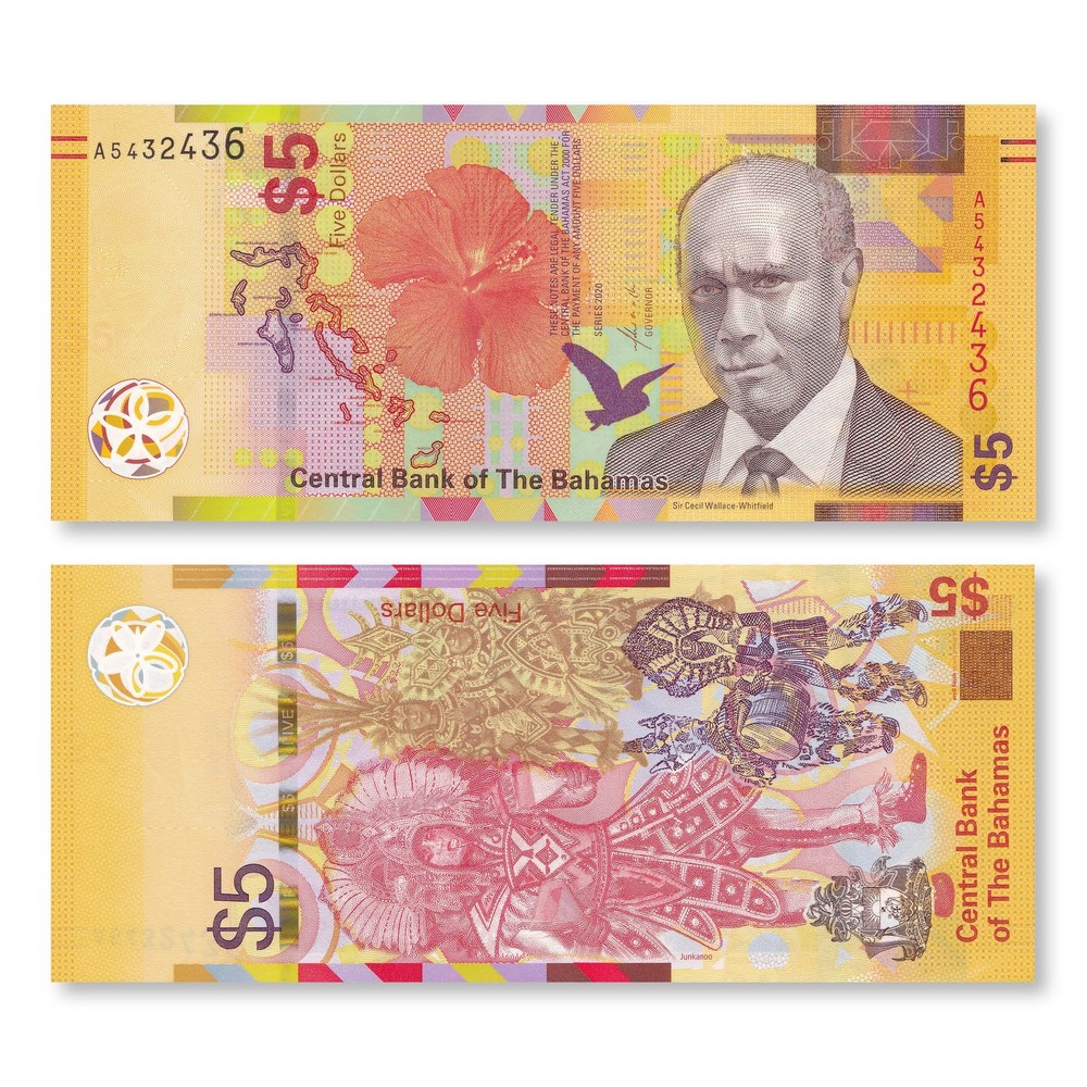Bahamas Set: Half–$5 Dollars, 2017–2020, B348–B351, UNC