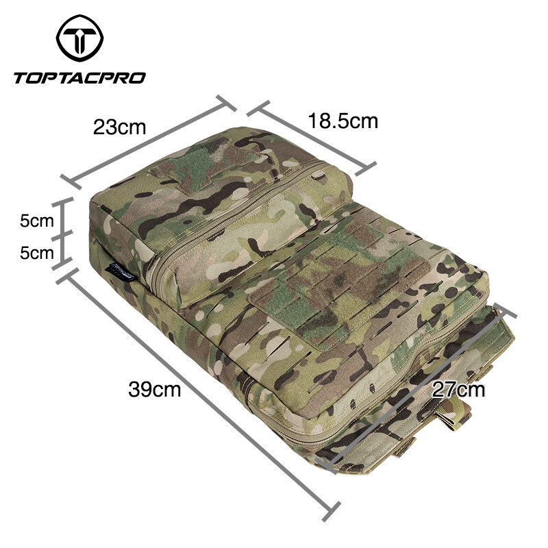 TOPTACPRO Tactical Hydration Backpack 2L MOLLE Water Bag Hydration Pouch Camo MC