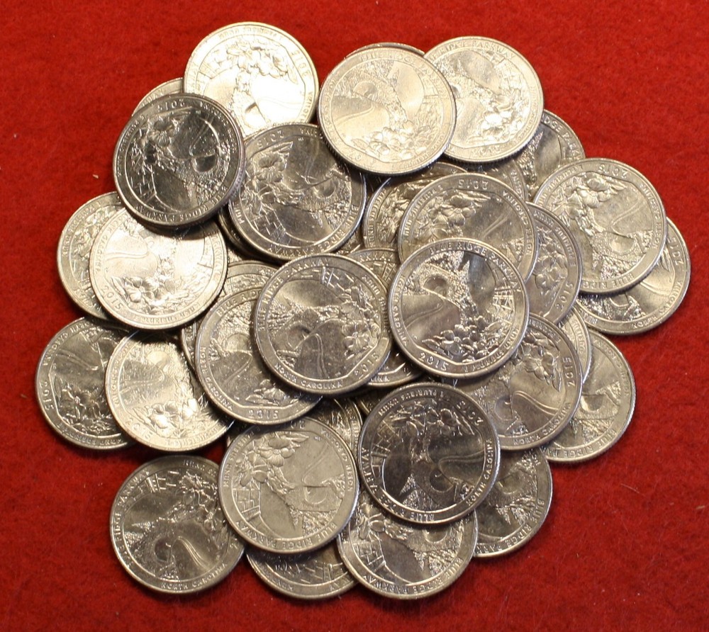 2015-D Blue Ridge Parkway Quarters 40 Coin roll Circulated