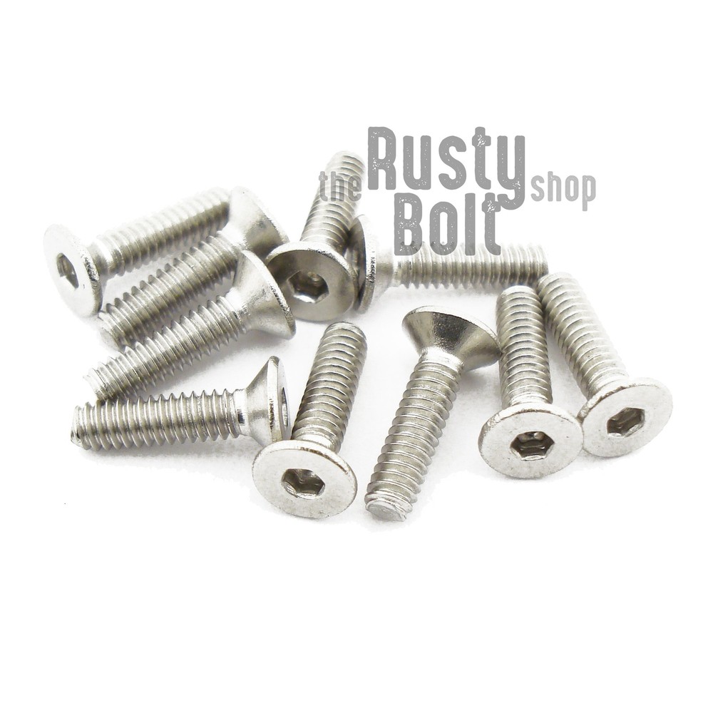 M2 x 8mm, Socket Flat Head Screws, A2 304 18-8, Stainless Steel, Countersunk