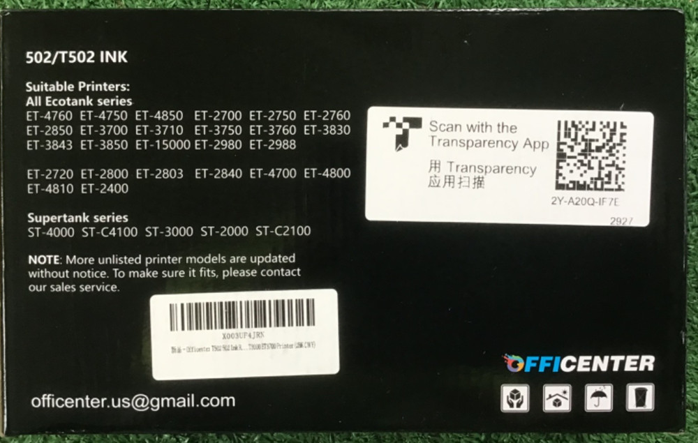 T502 Ink Refill Bottles For Ecotank - 2 Boxes - Officenter