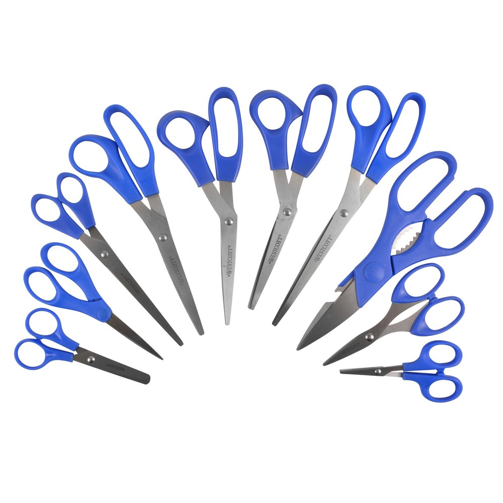 Multipurpose Scissors All Purpose Stainless Steel Value Pack Blue Sewing
