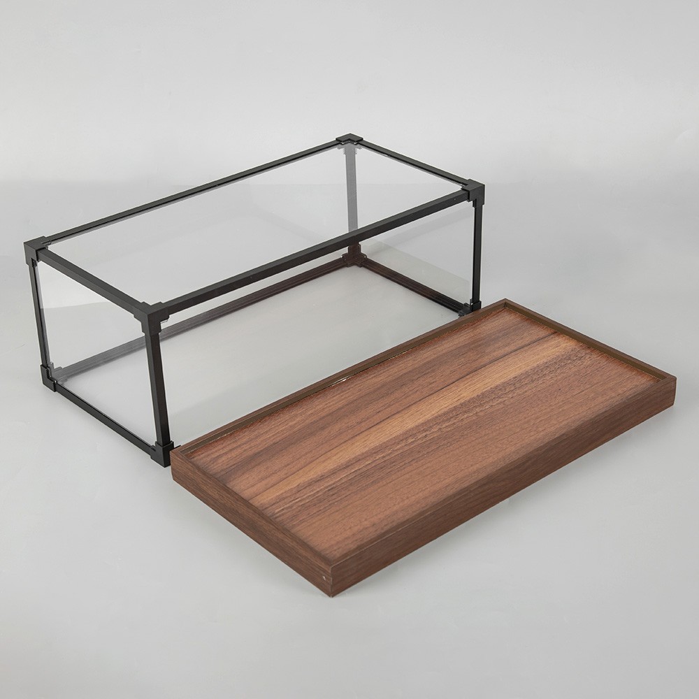 Acrylic Display Case Car Model Collection Storage Box W/ Wooden Base Dustproof