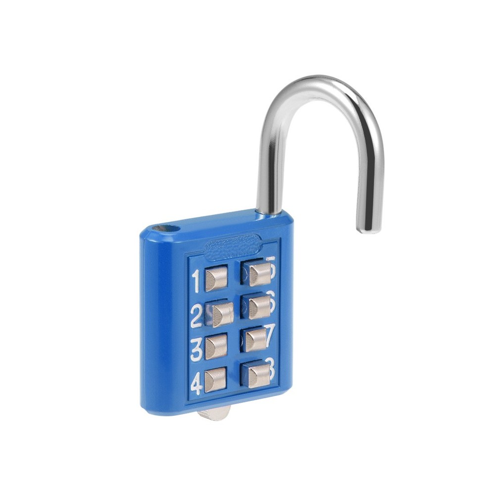 2Pcs 8-Digit Combination Padlock Push Button Lock for Locker Cabinet Blue