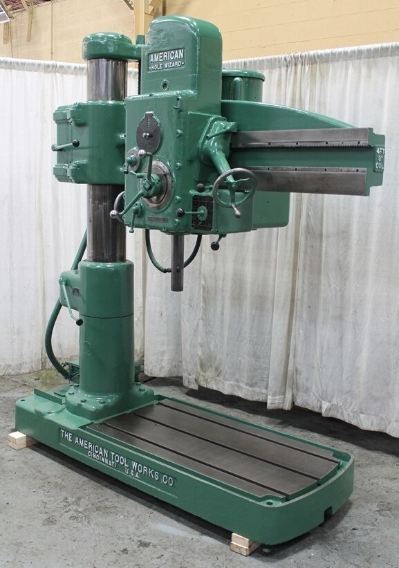 4' X 9" AMERICAN HOLE WIZARD RADIAL ARM DRILL: YODER #62917