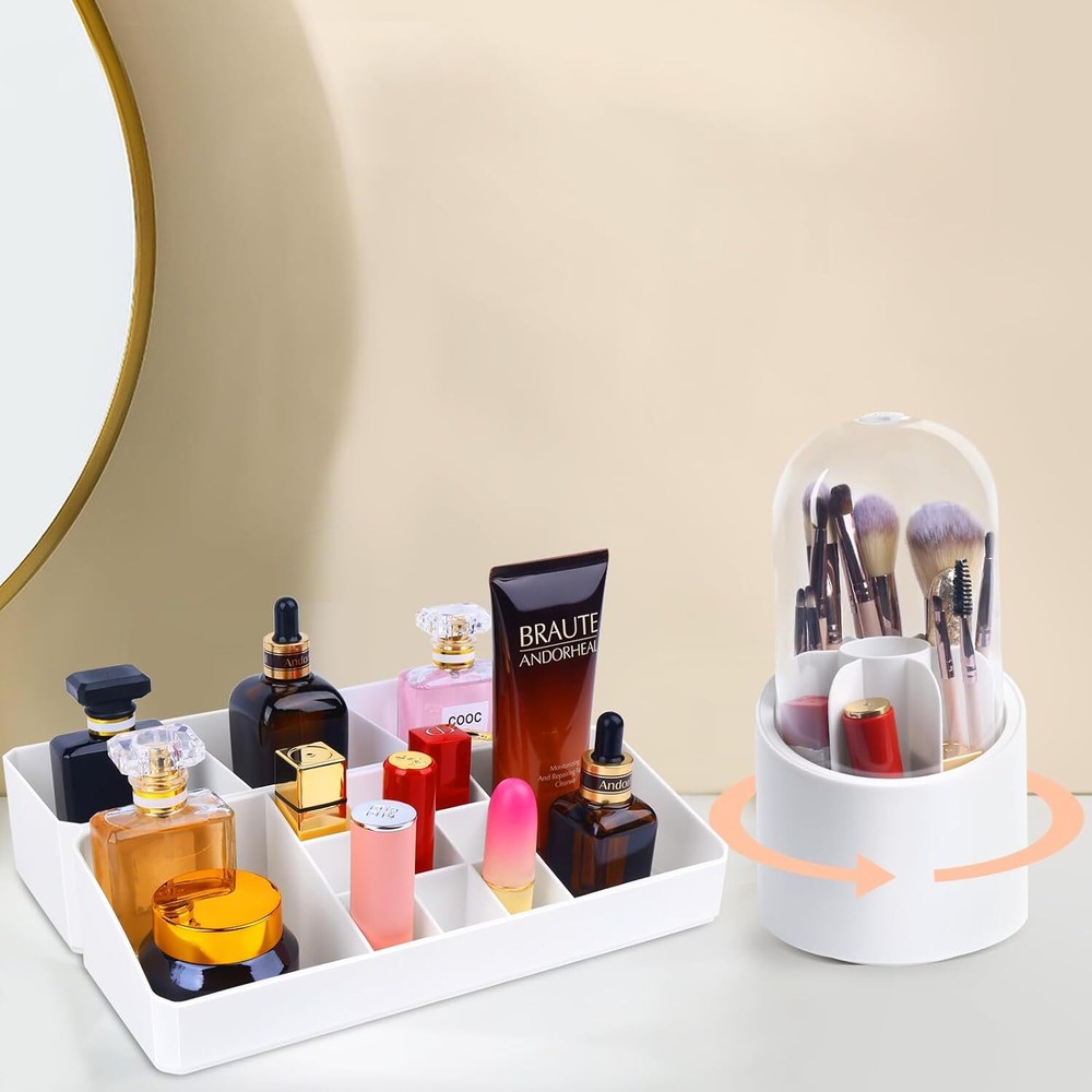 Vanity Makeup Organizer, Countertop Organizer with Makeup Brush Holder