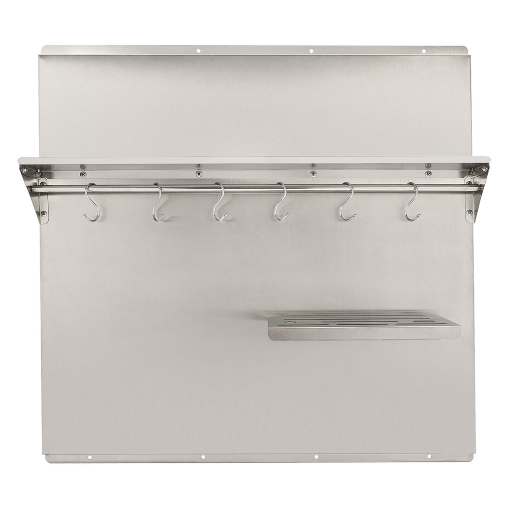 Backsplash with Shelf Stainless Steel Kitchen Range Hood Wall Tile Shield Silver