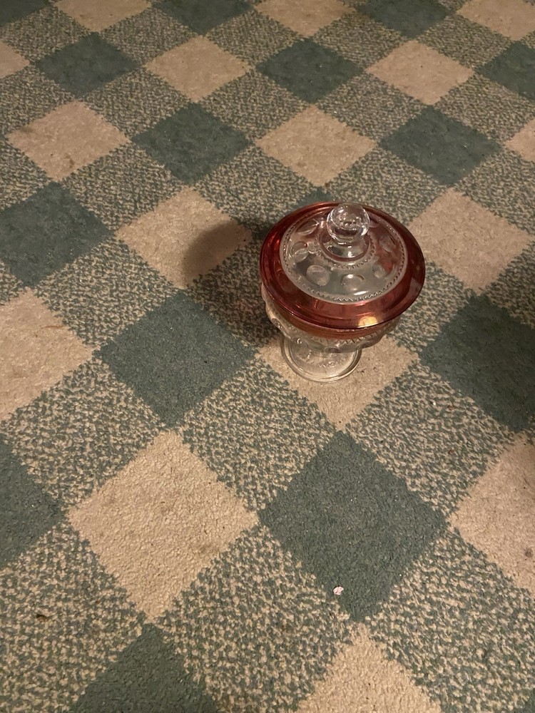 Vintage Red And White Candy Dish