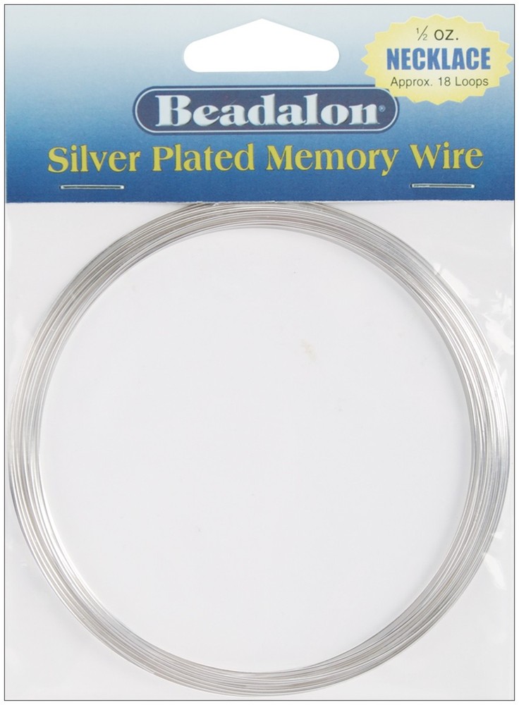 Memory Wire Necklace .62mm .5oz Silver-Plated - 18 Coils