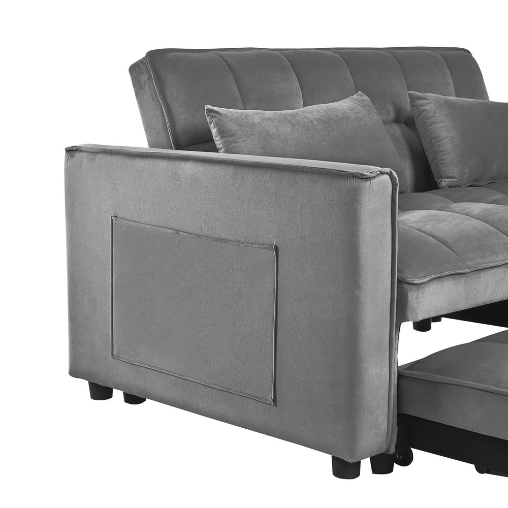 3 in 1 Convertible Sleeper Sofa Pull Out Bed Loveseat Couch Adjustable Backrest