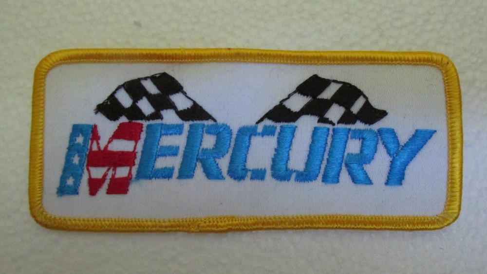 VINTAGE MERCURY RACING CAR EMBROIDERED PATCH