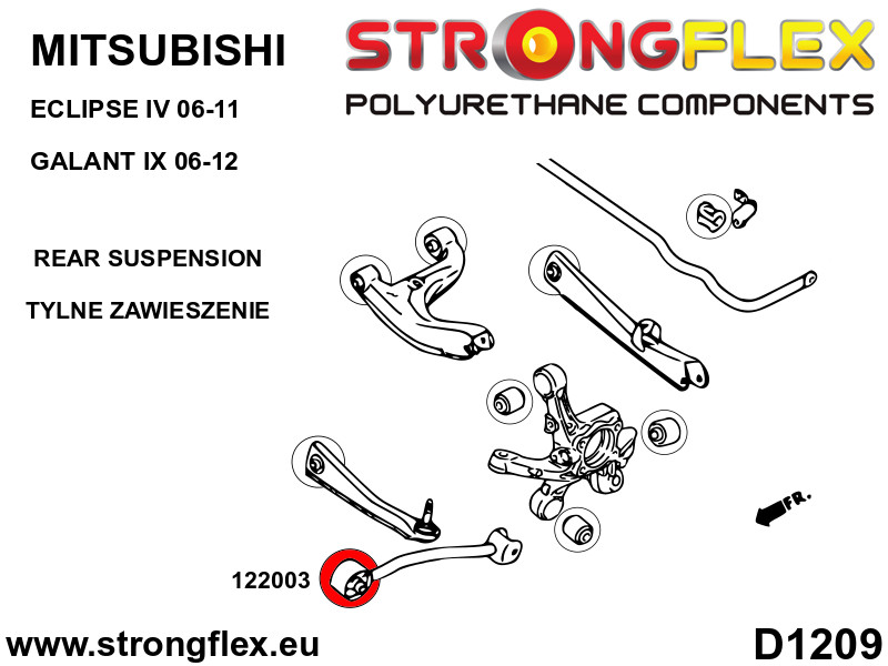 PU Rear Trailing Arm Bushing 122003B fits Mitsubishi Eclipse, Galant