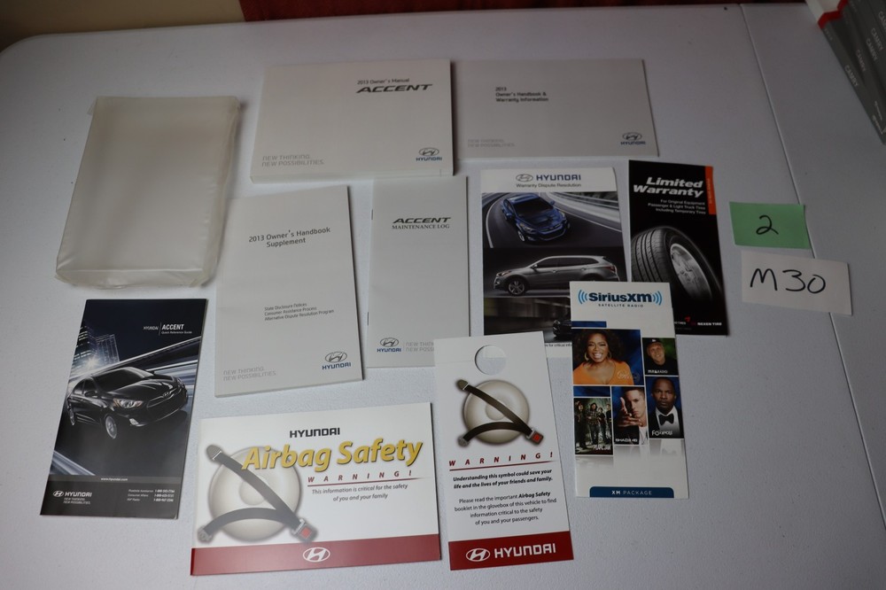 Hyundai Accent Owner's Manual 2013 Book Set with case OEM FREE SHIPPING