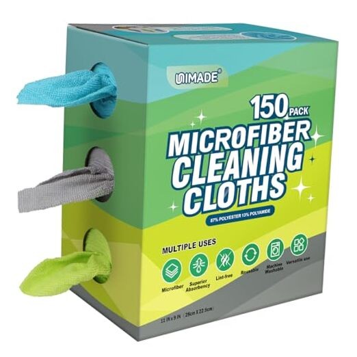 Microfiber Cleaning Cloth Reusable Paper Towels Microfiber 150 Pack Multicolor