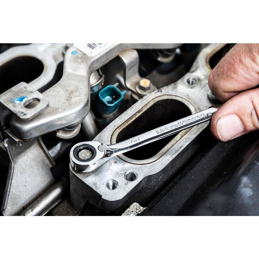 SAE 72-Tooth Reversible Combination Ratcheting Wrench Tool Set (13-Piece)