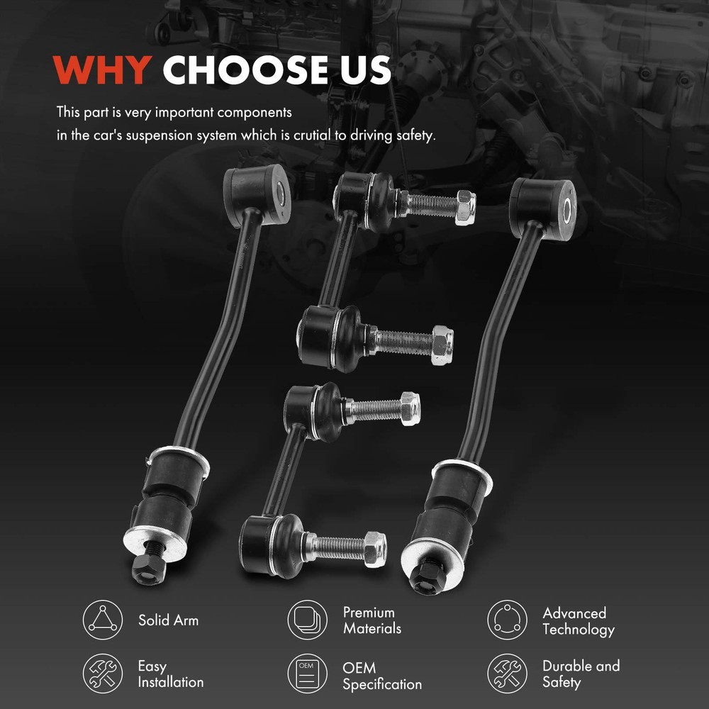 4Pcs Front & Rear Stabilizer Bar Link for Ford E-150 E-250 E-350/450 Super Duty