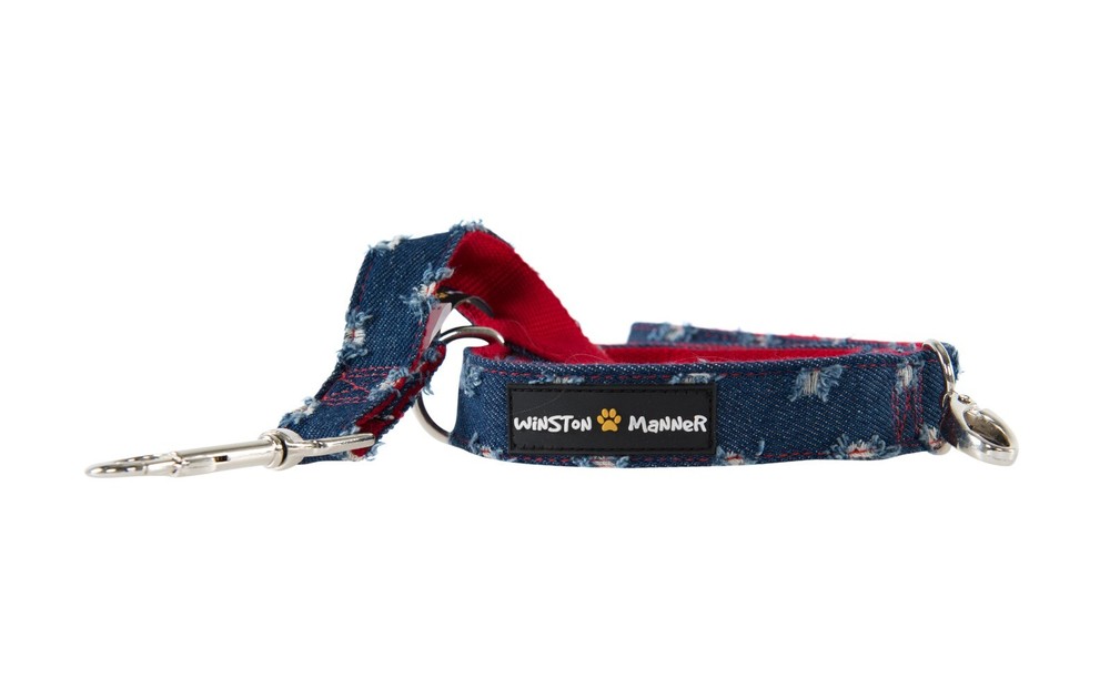 Winston Manner Designer Dog Leash in Diggin Denim