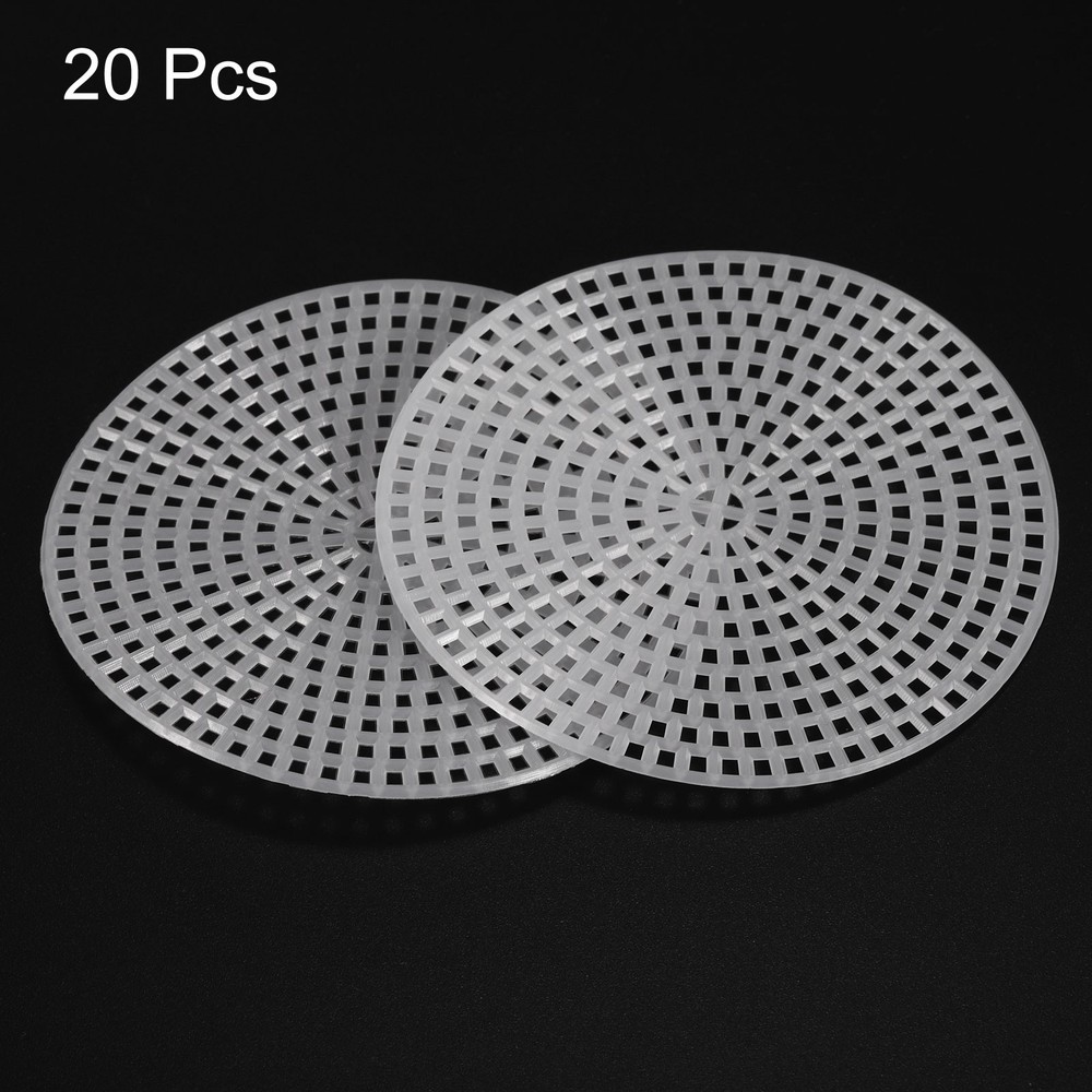 20Pcs Round Plastic Canvas Mesh Sheets 3 Inch/7.7cm White Circle Blank Mat
