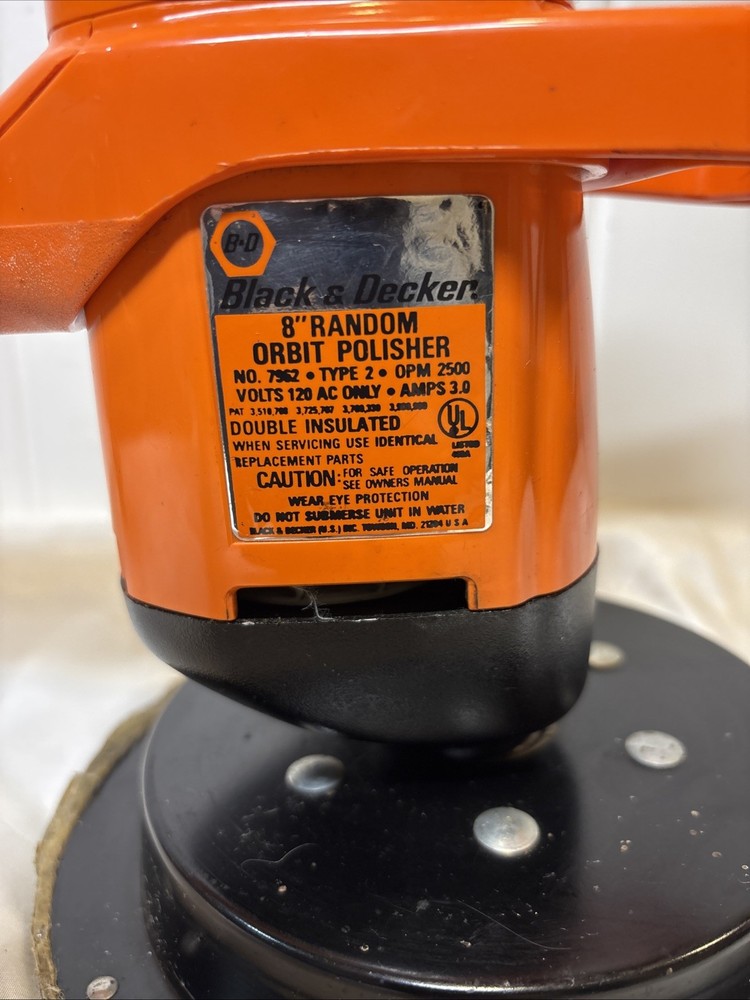 Black & Decker 8” Random Orbit Polisher Buffer No. 7962 Type 2 Corded Electric