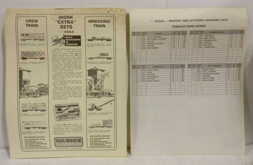 TMP Train Miniature HO Scale 1975 Collector's Catalog