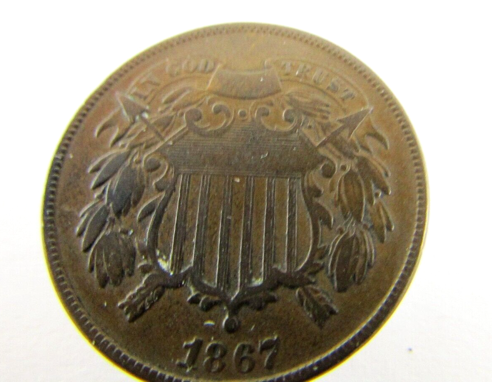 1867 2 CENT PIECE NICE DETAIL