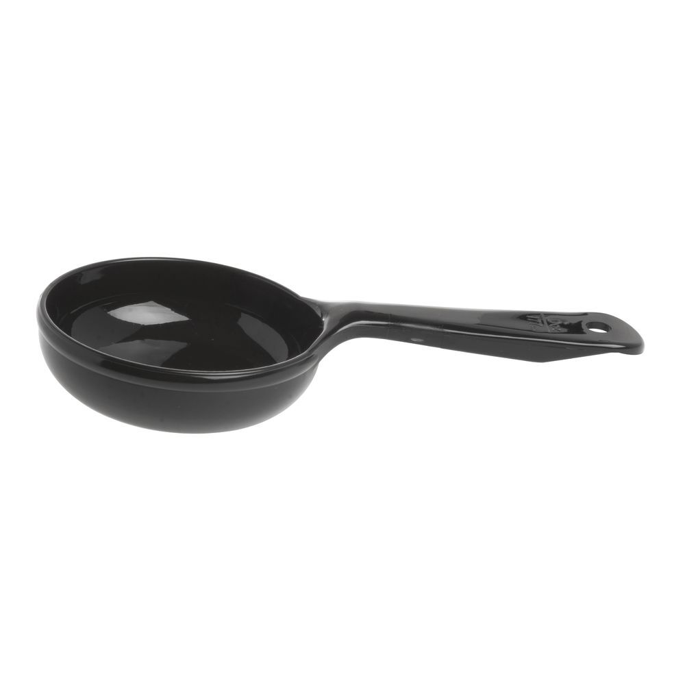 CFS 493003 Solid Short Handle Portion Control Spoon, 6 oz, Black