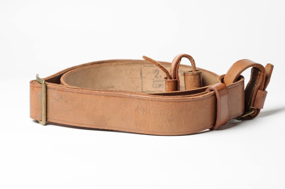 Leather army adjustable belt, for historical reenactment