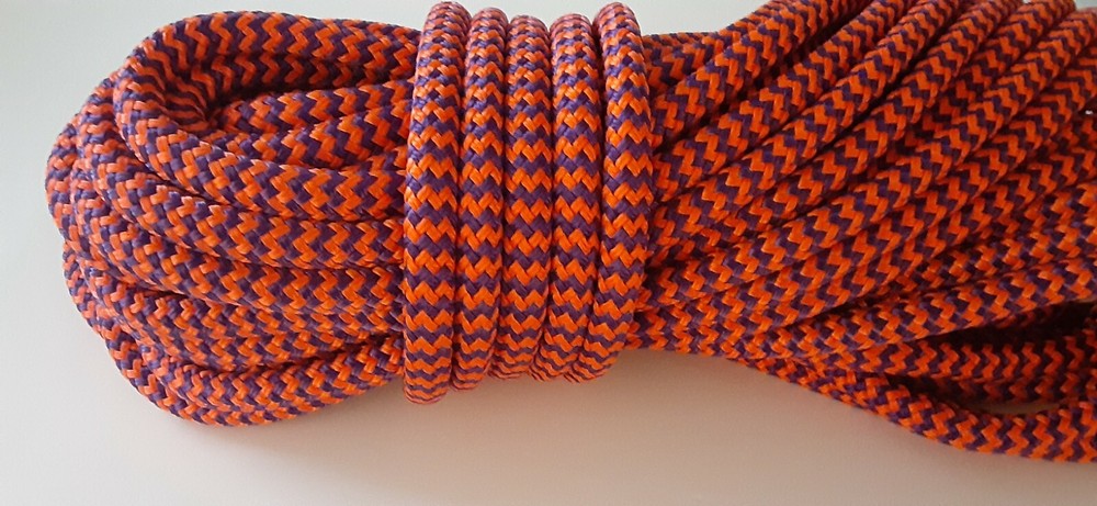 9/16 x 42 ft. Double Braid-Yacht Braid Polyester Rope.Herringbone Orange/Purple