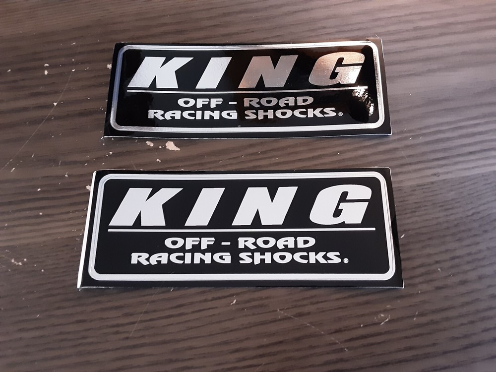 KING OFFROAD SHOCKS Replacement Shock Decals Stickers Emblems CHROME BLACK