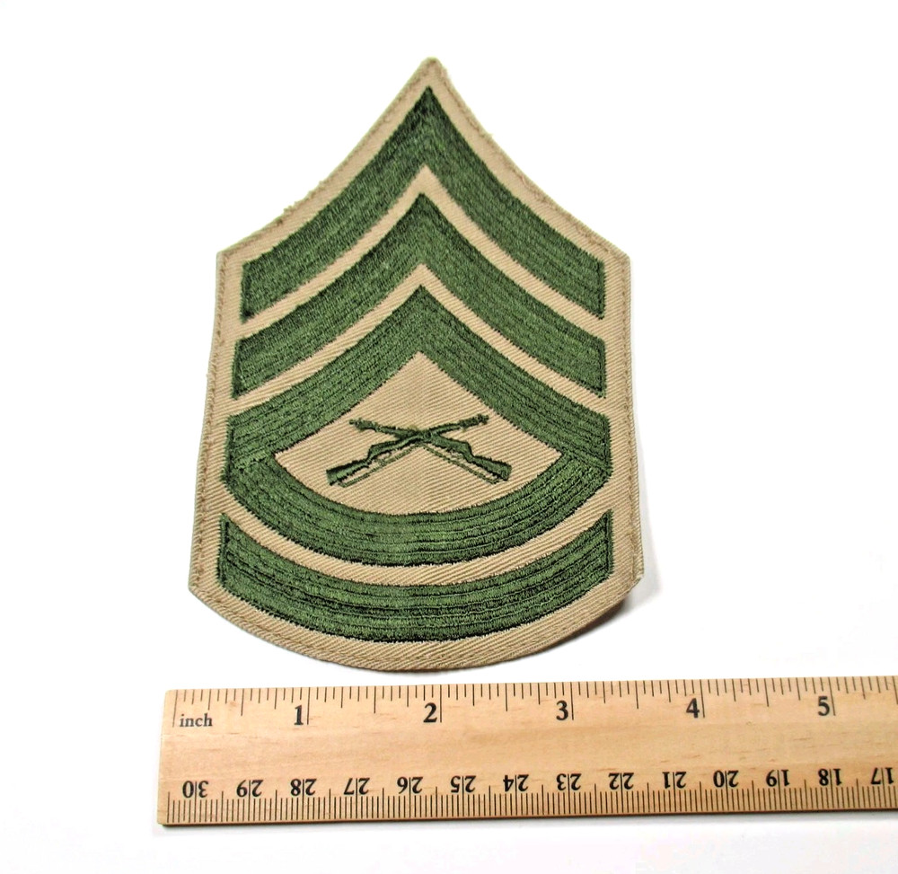 USMC Gunnery Sergeant Rank Patch Embroidered Sew On Vintage