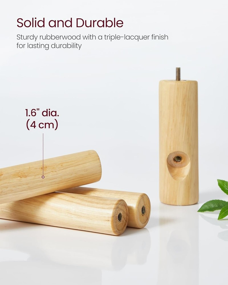 Elegant Solid Wood Coat Rack with 8 Hooks - Adjustable Height & Space-Saving