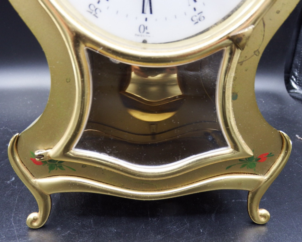 Le Castel Gold colored 10" Mantle clock - needs work - AS IS