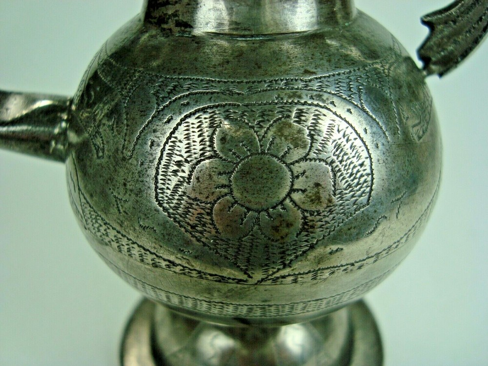 ANTIQUE SOUTH AMERICAN SOLID SILVER YERBA MATE TEA CUP WITH BIRD HANDLE