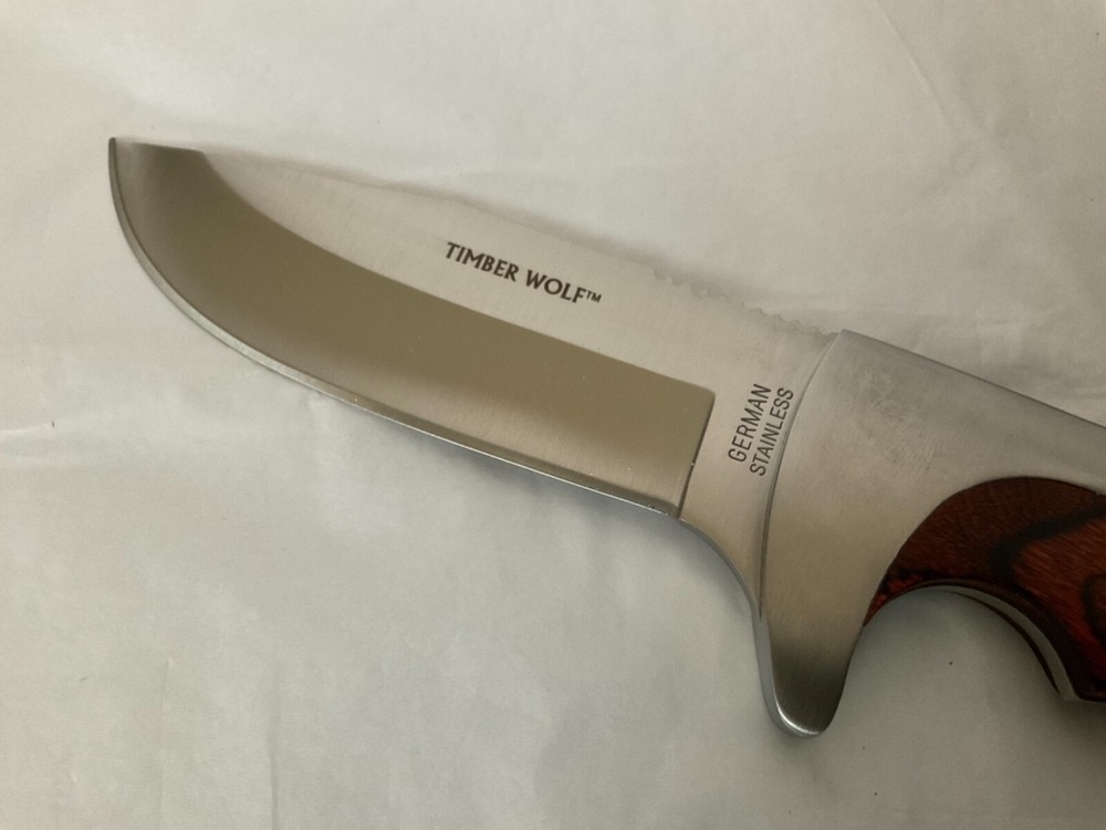 TW13 Timber Wolf Fixed Blade Knife with Brown Leather Sheath