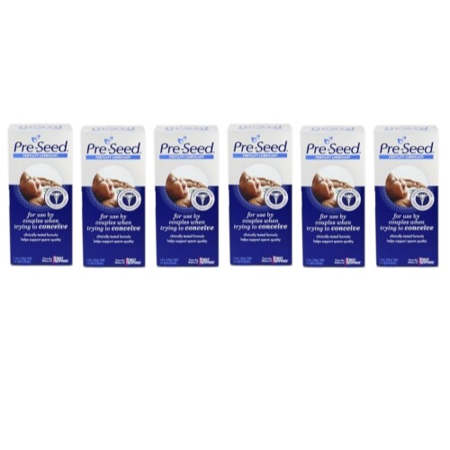 6 Pack Pre-Seed Fertility Conception Friendly Lubricant Plus 9 Applicators Each