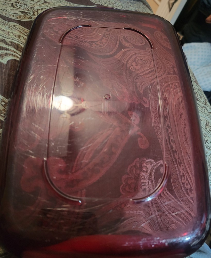 Tupperware 1.7L Acrylic Microwave Cooker Dish 2 Piece Ruby Cranberry Red 2303B