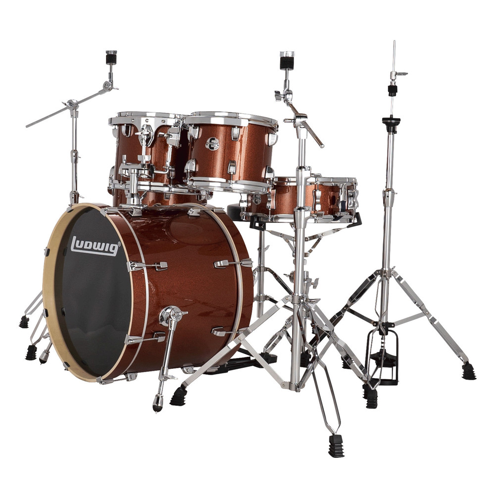 Ludwig Evolution 5-Piece Shell Pack w/20" Kick - Copper Sparkle