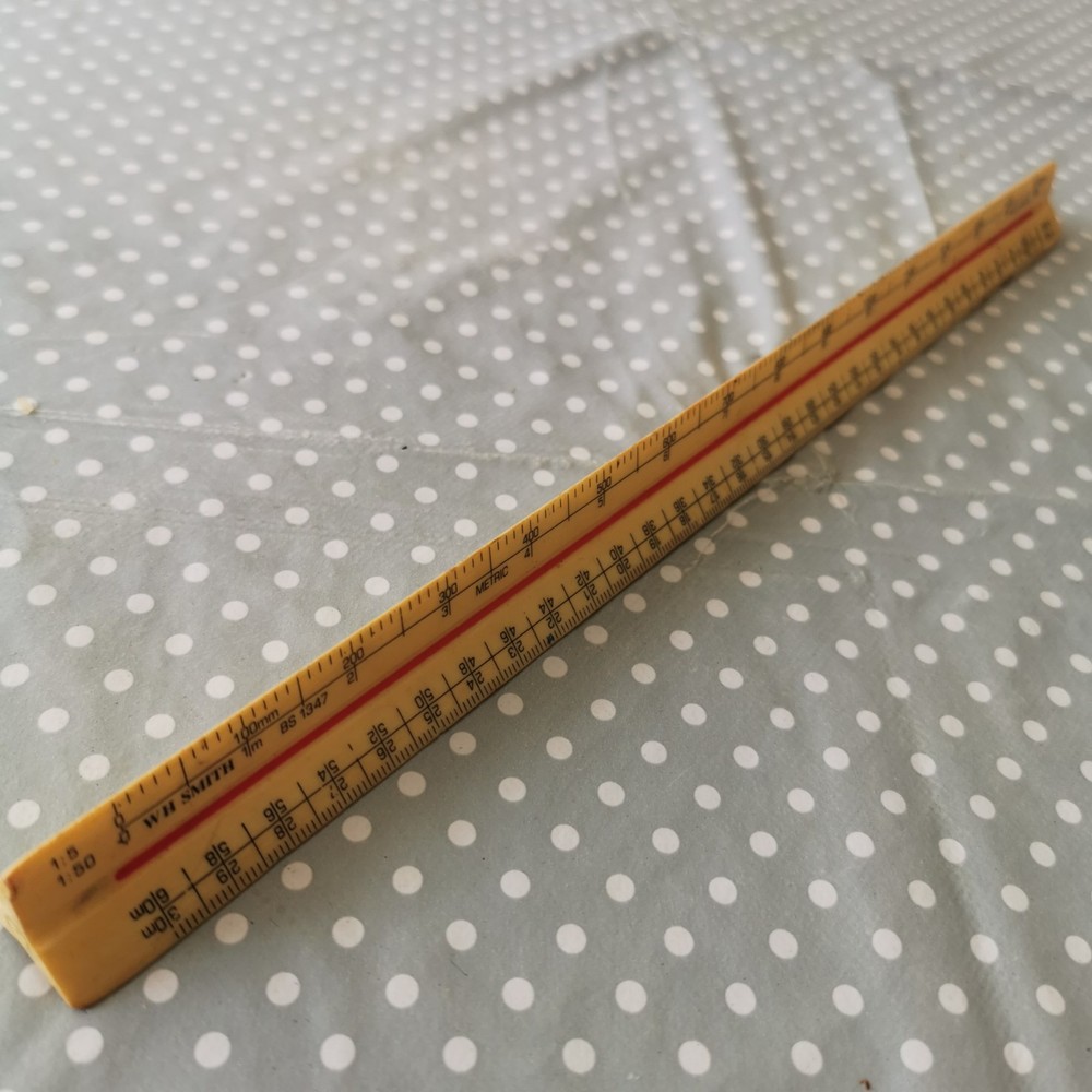Vintage 3 Sided Triangular Wh Smith BS 1347 Ruler In Good Condition