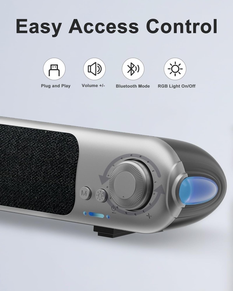 Powerful Soundbar Light Effects USB Computer Speaker for Desktop PC & Laptop V21