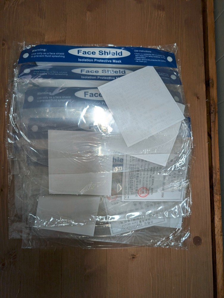 Face Shield isolation protective mask, reusable, lot of 10