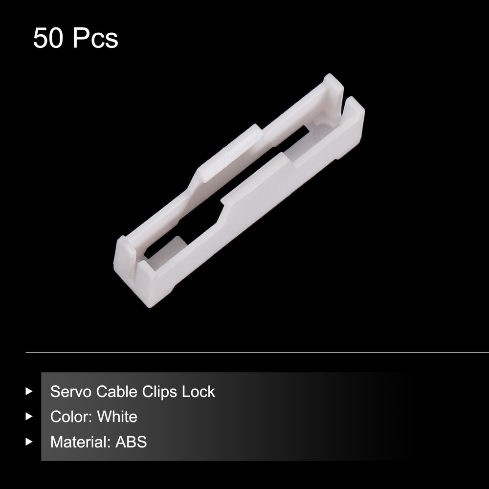50 Pcs Servo Cable Clips Lock for RC Plane Boat DIY Model White