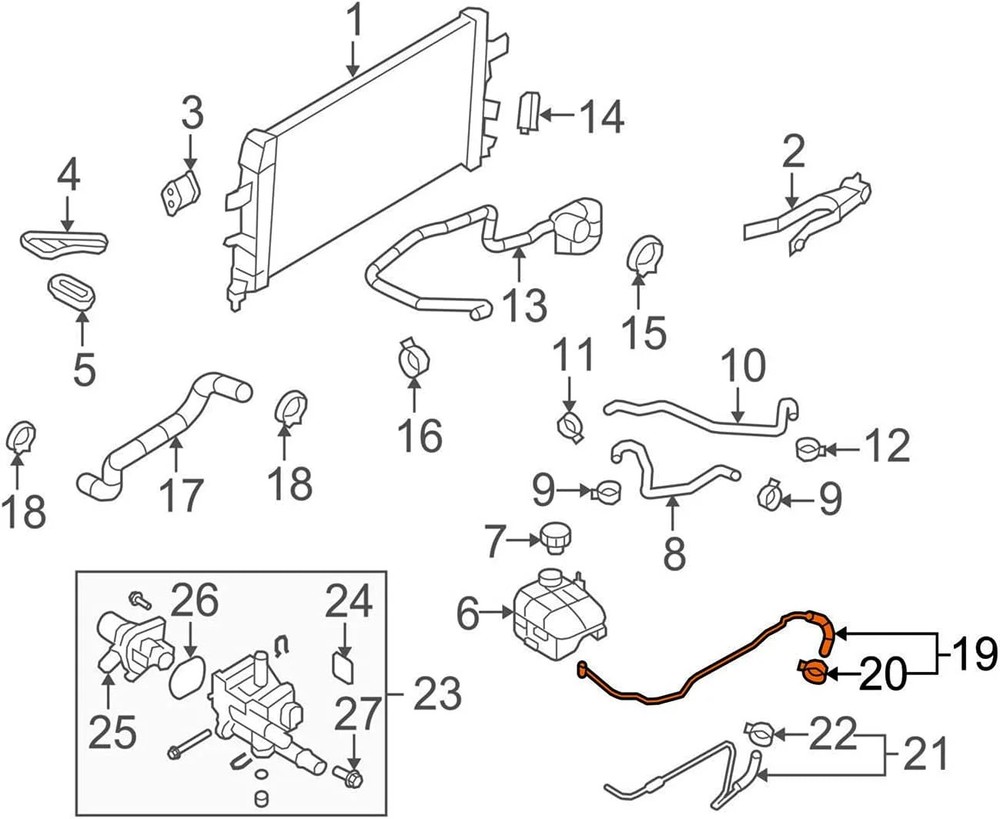 koxuyim Throttle Body Inlet Heater Hose, Heater Inlet Pipe Compatible with 2011-